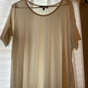 Cream short sleeve shirt